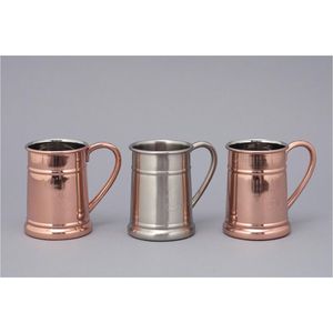 Wholesale Vintage Copper Plated Beer Mug Stainless Steel Lined Tankard Custom Engraved <b>Metal</b> Moscow Mule Cup Bar Supplies Mugs - Product Image 1