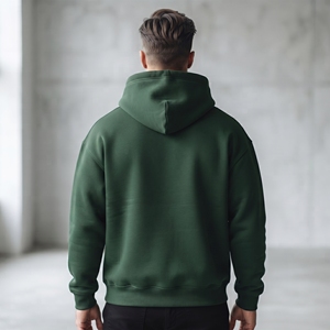 Sudadera con Capucha Dumela Verde Oscuro para Hombre, Corte Regular, 100% Algodón, Forro Polar, Bolsillo Delantero, Ropa Casual de Otoño, Logotipo Estampado - Product Image 4