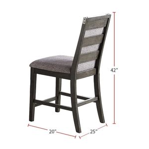 Juego de 2 Sillas de Comedor Modernas, Tapizadas en Tela Gris con Cojín de Espuma, para Cocina y Comedor - Product Image 6