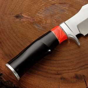 Couteaux de chasse faits à la main en gros, très demandés, en acier au carbone, lame fixe, manche en bois, pour survie en extérieur et camping, avec étui - Product Image 5
