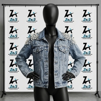 Veste en jean perlée personnalisée de haute qualité pour femme, style vintage, manches longues, décontractée, prix d'usine, manteau en jean perlé