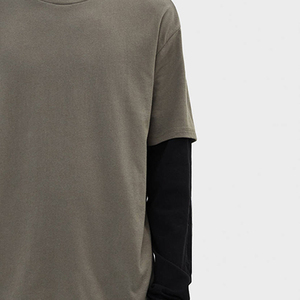 เสื้อยืดแขนยาวคอกลมแบบสองชั้น ทนทาน ราคาประหยัด ผลิตตามสั่ง OEM ผ้าฝ้าย 100% - Product Image 4