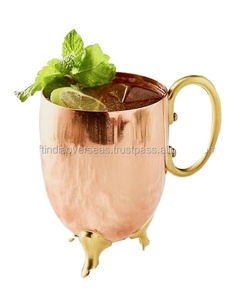 Venta caliente Moscow Mule Spouted Mug con mango de cobre y latón Embalaje personalizado Nuevo diseño Precio de fábrica para regalos de café - Product Image 1
