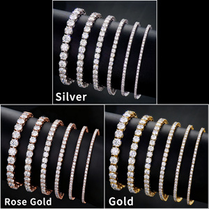 Vente en gros usine Bracelet chaîne tennis en argent sterling 925, serti de moissanite VVS certifiée GRA, plaqué rhodium, 2-6mm - Product Image 4