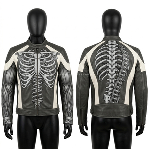 Chaqueta de Cuero Negra Minimalista para Motociclistas, Diseño Elegante y Sencillo, Prenda Exterior Formal para Hombre, Piel de Cabra Premium, Proveedor de Marca Privada - Product Image 3
