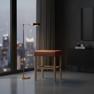 Tabouret de bar moderne en cuir PU sans dossier, tabouret de comptoir rembourré pour cuisine - Product Image 4