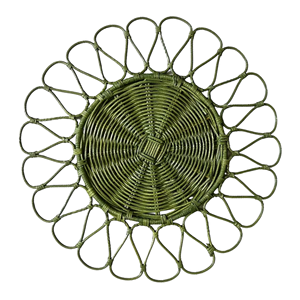 Manteles individuales de ratán natural con forma de flor al por mayor, platos base de mimbre duraderos para decoración de bodas y mesas de comedor, Vietnam - Product Image 1