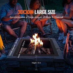 Inserto per Braciere Quadrato Resistente, Diametro Esterno 36x36 e Interno 30x30, Altezza 10 Pollici, in Acciaio al Carbonio, Anello per Braciere Fai-da-Te - Product Image 3