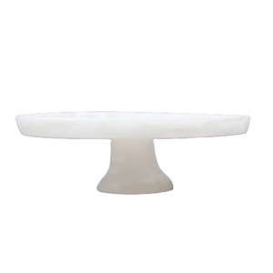 Base Redonda Blanca de Resina para Pastel, con Aspecto de Mármol, Soporte para Exhibición de Postres con Base de Pedestal - Product Image 1