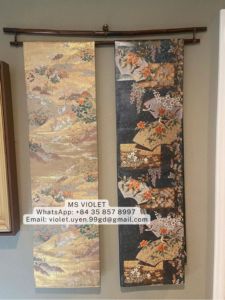 Custom Durable Eco-Friendly Bamboo Textile Hanger 6 <b>Hooks</b> Vintage Style Self-Adhesive Installation Vietnam Gallery Display - Product Image 6