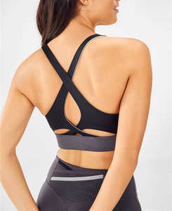 Soutien-gorge de sport sans couture à fermeture éclair et dos croisé, côtelé, à maintien élevé, grande taille, faible MOQ, pour filles BY BS Yoga Bra 2026 - Product Image 6