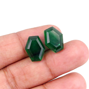 Cuarzo Verde Hexagonal de Alta Calidad, Corte Escalonado, Pulido Brillante, 10x16mm, Cabujón de Piedra Preciosa Suelta con Reverso Plano para Fabricación de Joyas y Colgantes - Product Image 4