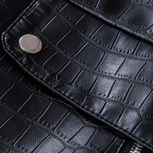 Veste en cuir texturé pour homme, coupe-vent, confortable, écologique, design tendance et urbain, sur mesure - Product Image 4