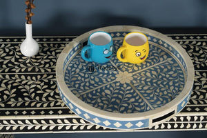 Bandeja Decorativa de Lujo con Incrustaciones de Hueso Hecha a Mano Tradebyd - Product Image 2