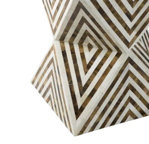 Tabourets en forme de chevron carré avec incrustations de coquillages, mosaïque de nacre naturelle, table de chevet pour l'intérieur de la maison - Product Image 3