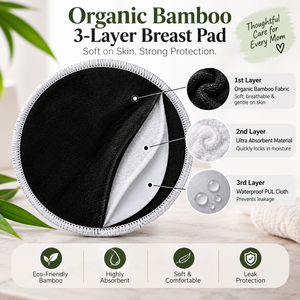 Almohadillas de Lactancia de Bambú |   Almohadillas de Lactancia Reutilizables y Lavables |   Insertos Absorbentes Suaves para Lactancia |   Cuidado Materno a Prueba de Fugas - Product Image 1