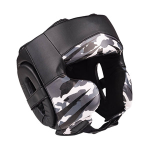 Protector de Cabeza de Boxeo Profesional de Cuero con Patrón de Camuflaje, Equipo de Protección Ajustable para Adultos, Uso Deportivo Unisex - Product Image 6