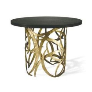 Mesa de centro metálica de alta gama en oferta, con revestimiento negro, para decoración de sala de estar, de forma redonda. - Product Image 2