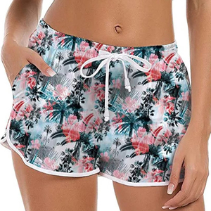 Shorts d'été décontractés légers pour femmes, coupe régulière, taille élastique respirante, imprimés sur mesure, marque privée - Product Image 3