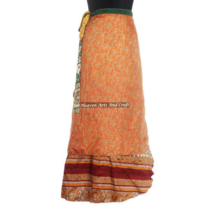 <b>Girls</b> Magic Two Layers Wrap <b>Skirt</b> Sexy <b>Girls</b> <b>Long</b> Wrap <b>Skirt</b> <b>Girl's</b> Recycled Silk Sari Magic <b>Long</b> Sarong Wrap <b>Skirt</b> - Product Image 4