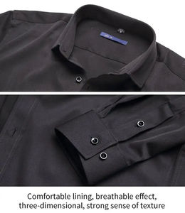 Stylish Casual <b>Shirts</b> <b>Polyester</b> Cotton Blend Soft Durable Wrinkle Resistant Plain Dyed Custom Men's Business Casual <b>Shirts</b> - Product Image 6
