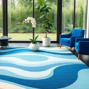 Abstract Wave Design Area Rug Modern Living Room Carpet Large <b>Floor</b> Rug Soft Luxury Hand Tufted Bedroom Home Decor Carpet - Product Image 1