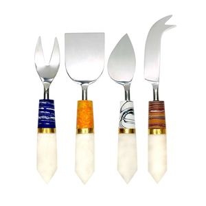 Juego de cuchillos de queso hechos a mano, vajilla de lujo real de acero inoxidable hecho a mano con mango de madera, juego de herramientas para queso - Product Image 2