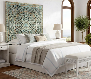 Mid-Century Modern Solid Teak Wood Platform Wall Bed Frame Queen King Size Fluted Storage Drawers Hand Carved Eco-Friendly - Product Image 2