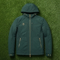 Veste matelassée à capuche vert foncé pour homme, coupe-vent d'hiver multi-poches avec fermeture éclair intégrale, manteau décontracté respirant à l'avant