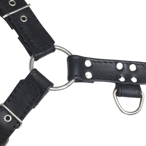 Capuche de privation sensorielle en cuir de vachette avec fermeture éclair et sangles réglables - Product Image 3
