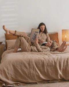Ensemble de literie en lin personnalisable, housse de couette, taies d'oreiller, plusieurs tailles, ensembles de housses de couette - Product Image 3