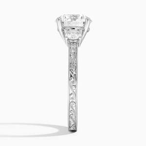 Anillo de Compromiso de Tres Piedras, Corte Redondo, Anillo de Boda para Mujer, Estilo Vintage, Oro Rosa y Plata, Diamante Cultivado en Laboratorio, Marca RITZIN - Product Image 5