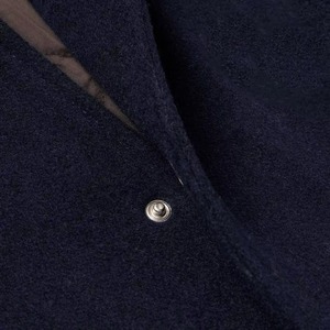 Veste de sport marine pour homme avec manches en cuir, col rabattable, fermeture éclair, style décontracté, couleur unie, coupe classique, idéale pour l'automne - Product Image 5