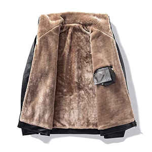 <b>Men</b> Brown <b>Suede</b> Sherpa Lined Moto <b>Jacket</b> Zipper Closure Winter Outerwear Regular Fit - Product Image 6
