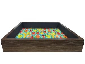 Plateaux de service carrés haut de gamme style bloc pour table à manger, maison et bureau – Articles polyvalents pour cadeaux et service de table à vendre - Product Image 4