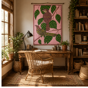 Tapiz de Pared con Diseño de Animales Hecho a Mano, 3 Pies x 2 Pies, Decoración Textil Bordada Colorida, Decoración Ecológica Premium para el Hogar - Product Image 3
