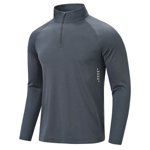 T-shirt Homme 3/4 Zip de Haute Qualité Coupe Classique Manches Longues Demi-Zip Sweat-shirt Décontracté Polyester/Coton Écologique OEM - Product Image 1