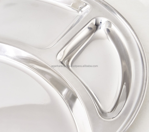 Assiette divisée en acier inoxydable de qualité alimentaire |   Vaisselle de style européen |   Logo personnalisé |   Vente en gros depuis la Chine - Product Image 3