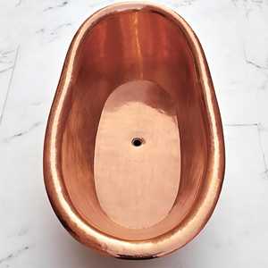 Baignoire de luxe en cuivre pour villa, baignoire autoportante en cuivre avec finition polie pour villas, hôtels, complexes hôteliers et salles de bain haut de gamme - Product Image 4