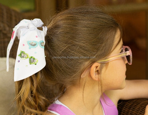 Coletero hecho a mano con cuentas y diseño de gafas de sol, pajarita adornada, coleta elástica para niñas y mujeres - Product Image 2