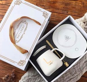 Custom Logo USB Coffee Cup Warmer Mug With Constant Temperature Coaster Office Wedding <b>Gift</b> Set - Product Image 2