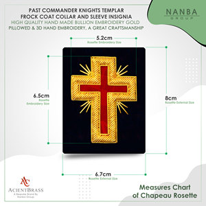 Insignia Dorada de la Manga del Abrigo de los Caballeros Templarios Anteriores Comandantes |   Accesorios de los Caballeros Templarios - Product Image 4