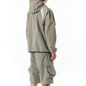 Conjunto de Sudadera y Pantalones Cortos de Dos Piezas para Mujer con Logotipo Personalizado Estampado en Relieve 2026, Sudadera Corta y Pantalones Cortos de Algodón con Corte y Costura, Efecto Desgastado por el Sol - Product Image 5