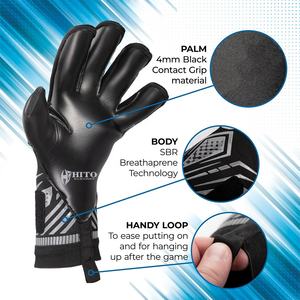 Gants de gardien de but de football personnalisés professionnels, contact de la paume avant en latex, dos en silicone injecté, coupe hybride en caoutchouc, T-Tab - Product Image 5