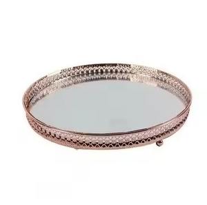 Juego de 3 Bandejas Metálicas Decorativas para Ramadán, Eid Mubarak, Bandeja para Postres, Bandeja Metálica para Servir Alimentos, Bandejas Doradas para Aperitivos Eid - Product Image 4