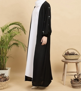New Selling Beautiful Dubai Women Abaya Traditional Islamic Muslim Clothing & Accessories Floor Length <b>Long</b> Sleeves Front Open - Product Image 4
