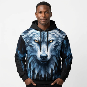 Unisex Performance Heat-Transfer Printed 100% Polyester Breathable Moisture Wicking <b>Hoodie</b> with Pocket for <b>Gym</b> Running Training - Product Image 6
