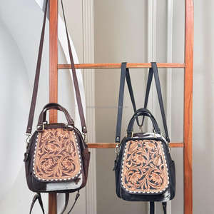 Offre Spéciale personnalisé grande capacité multifonction usiné à la main en cuir de vachette sacs à dos élégant convertible voyage sac à dos pour les femmes - Product Image 5