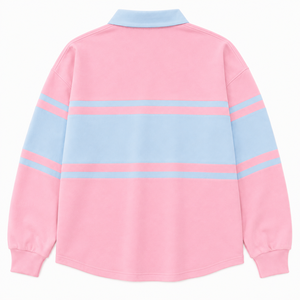 เสื้อรักบี้ลายทางสำหรับผู้หญิง Jack And Jill Of America แขนยาว คอปกโปโล ปักลายกราฟิก สีบล็อก - Product Image 4