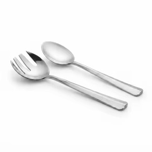 Ensemble de cuillères et fourchettes à salade décoratives haut de gamme en acier inoxydable, avec manche noir à motif de branche et accent floral d'orchidée dorée - Product Image 3